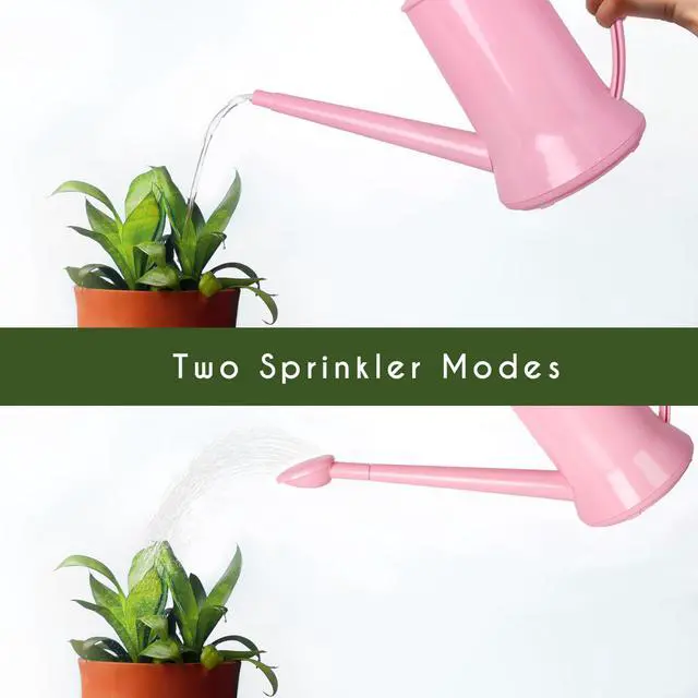 Alt view image 3 of 7 - XXXFLOWER 1/2 Gallon Small Indoor Plant Watering Can, 2L Long Spout Removable Nozzle Flower Watering Pot for Office House Indoor GardenPink,67 oz