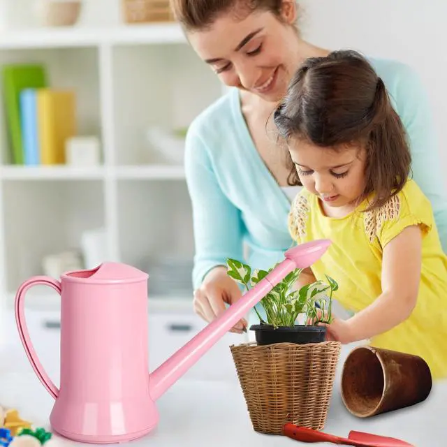 Alt view image 6 of 7 - XXXFLOWER 1/2 Gallon Small Indoor Plant Watering Can, 2L Long Spout Removable Nozzle Flower Watering Pot for Office House Indoor GardenPink,67 oz