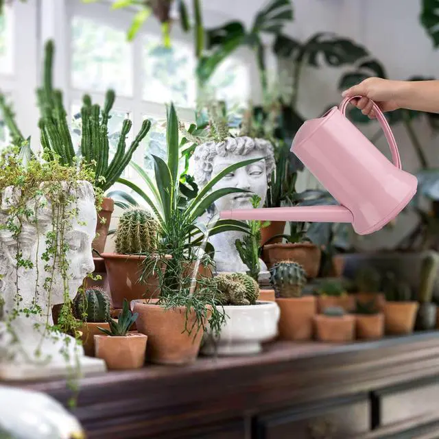 Alt view image 7 of 7 - XXXFLOWER 1/2 Gallon Small Indoor Plant Watering Can, 2L Long Spout Removable Nozzle Flower Watering Pot for Office House Indoor GardenPink,67 oz