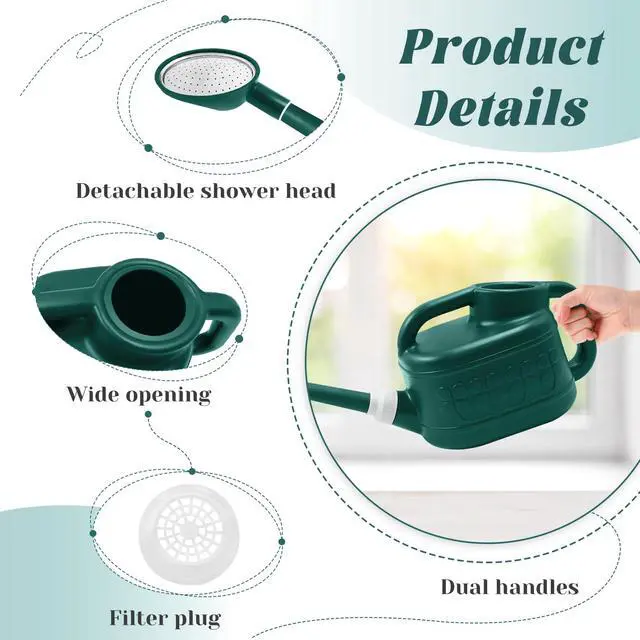 Alt view image 5 of 7 - 1 Gallon Watering Can, Outdoor Watering Can, Long Spout Water Can