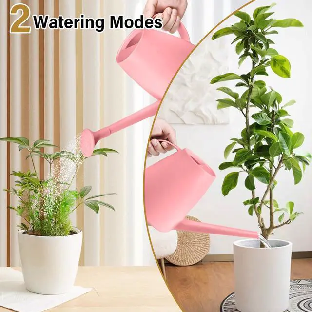 Alt view image 3 of 7 - UFANME Plastic Watering Can for Home Plant Garden 1/2 Gallon Pink
