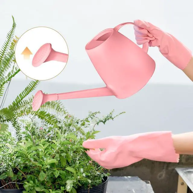 Alt view image 6 of 7 - UFANME Plastic Watering Can for Home Plant Garden 1/2 Gallon Pink