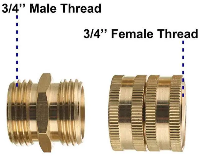 Alt view image 4 of 7 - Hourleey Garden Hose Adapter, 3/4 Inch Solid Brass Hose Connectors Adapters Male to Male, Female to Female, 4 Pack
