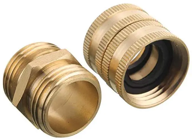 Alt view image 5 of 7 - Hourleey Garden Hose Adapter, 3/4 Inch Solid Brass Hose Connectors Adapters Male to Male, Female to Female, 4 Pack
