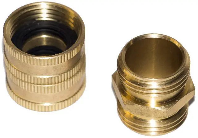 Alt view image 2 of 7 - Hourleey Garden Hose Adapter, 3/4 Inch Solid Brass Hose Connectors Adapters Male to Male, Female to Female, 4 Pack