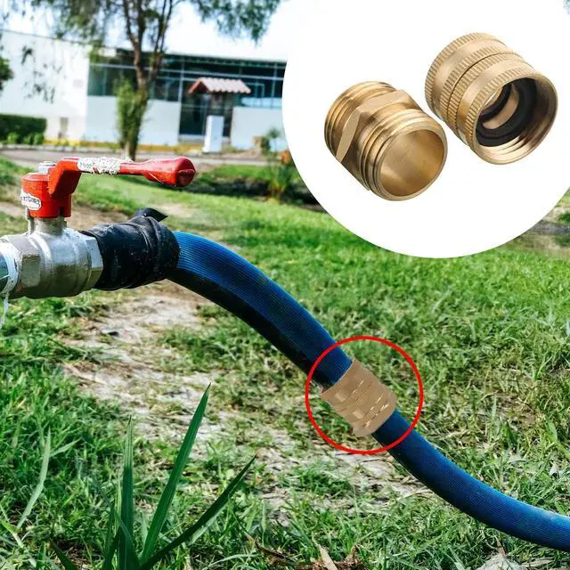 Alt view image 7 of 7 - Hourleey Garden Hose Adapter, 3/4 Inch Solid Brass Hose Connectors Adapters Male to Male, Female to Female, 4 Pack