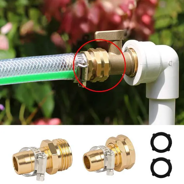 Alt view image 7 of 7 - Hourleey Garden Hose Repair Connector with Clamps, Fit for 3/4" or 5/8" Garden Hose Fitting, Male and Female Hose Adapter Water Hose Repair Kit, 3 Set