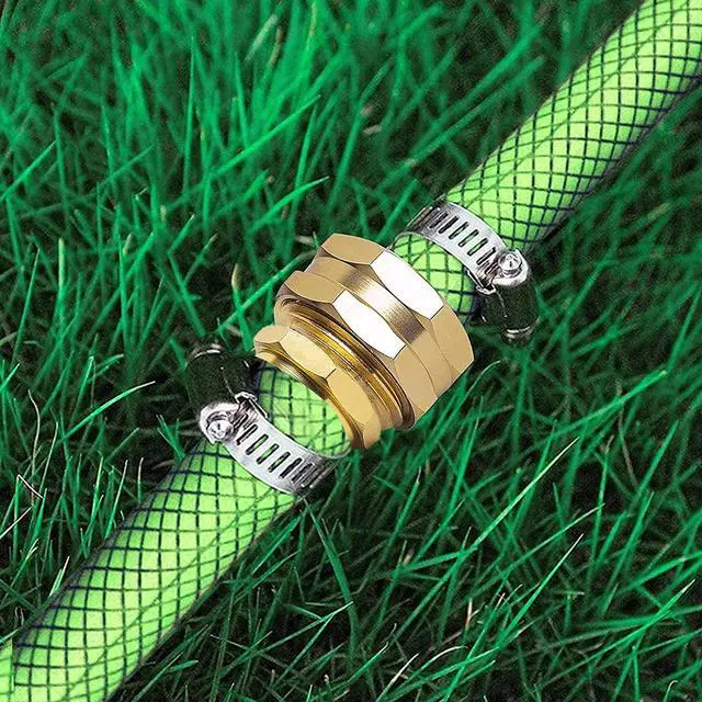 Alt view image 5 of 7 - Hourleey Garden Hose Repair Connector with Clamps, Fit for 3/4" or 5/8" Garden Hose Fitting, Male and Female Hose Adapter Water Hose Repair Kit, 3 Set