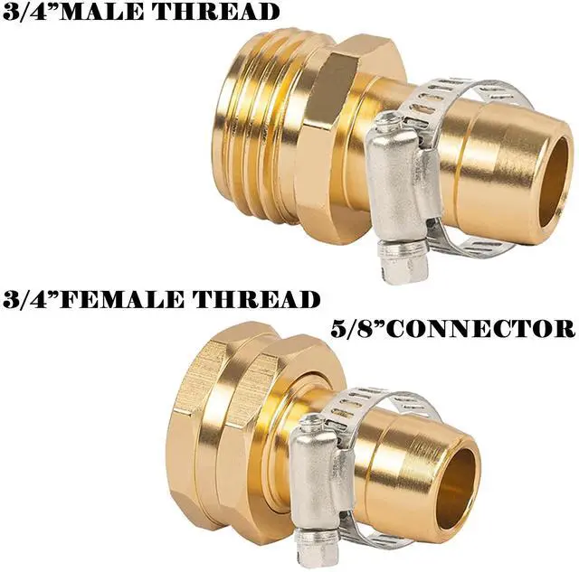 Alt view image 2 of 7 - LIULO TOOL Garden Hose Repair Connector with Clamps, Fit for 3/4" or 5/8" Aluminum Garden Hose Fitting, Male and Female Hose Fittings, 3 Sets