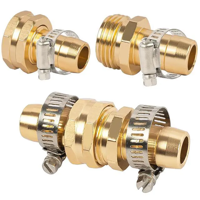 Alt view image 4 of 7 - LIULO TOOL Garden Hose Repair Connector with Clamps, Fit for 3/4" or 5/8" Aluminum Garden Hose Fitting, Male and Female Hose Fittings, 3 Sets