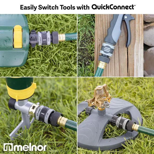 Alt view image 2 of 7 - Melnor 65175AMZ 6 Piece Quick Connect Starter Set Connector Bundle, Product Adapter, Product End Connector, Black, Grey