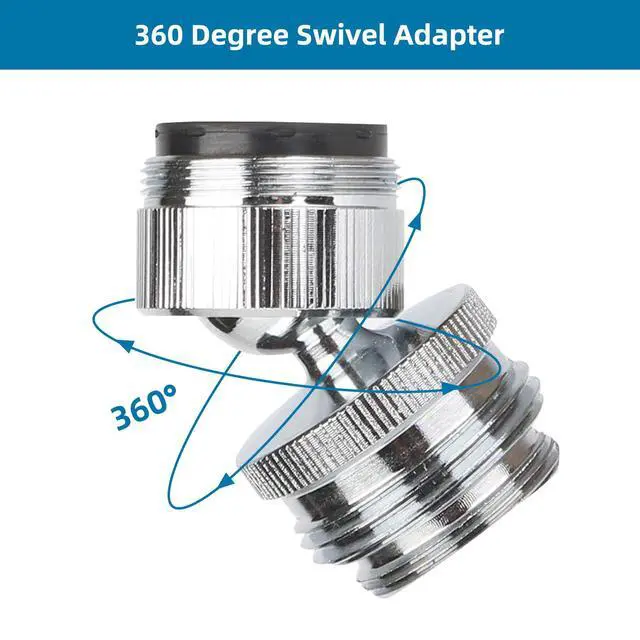 Alt view image 5 of 7 - Hibbent Sink Faucet to Garden Hose Adapter, Swivel 3/4" Faucet Adapter