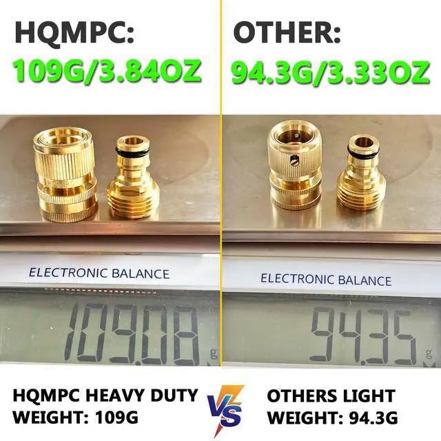 Alt view image 2 of 7 - HQMPC Garden Hose Quick Connect Solid Brass Quick Connector Garden Hose Fitting Water Hose Connectors Garden Hose Disconnect 3/4 inch GHT (2Sets) (2Female+2Male)