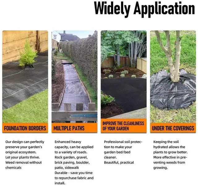 Alt view image 6 of 7 - LAVEVE 3FT x 100FT Weed Barrier Landscape Fabric Heavy Duty