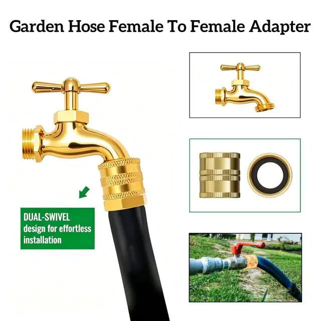 Alt view image 4 of 7 - EZtar 3/4 Inch Garden Hose Adapter Male to Male Female to Female Connector