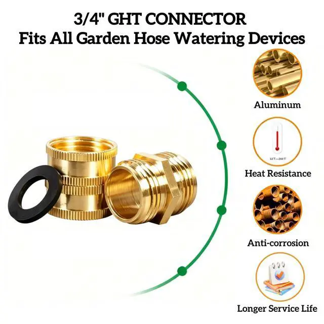 Alt view image 3 of 7 - EZtar 3/4 Inch Garden Hose Adapter Male to Male Female to Female Connector