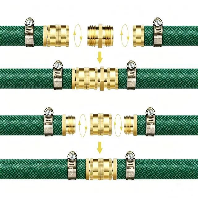 Alt view image 7 of 7 - EZtar 3/4 Inch Garden Hose Adapter Male to Male Female to Female Connector