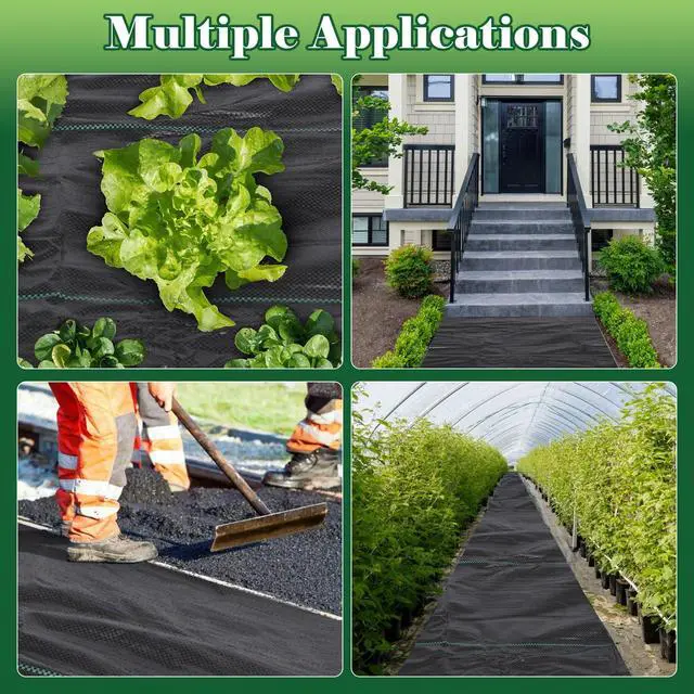 Alt view image 7 of 7 - FEED GARDEN 3FT x 50FT Landscape Fabric Weed Barrier Fabric, Heavy Duty Weed Control Mat, Weed Blocker Ground Cover Geotextile Fabric for Gardening