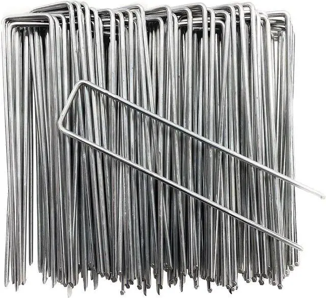Main image of Petgrow 6 Inch Garden Stakes Galvanized Landscape Staples,11 Gauge