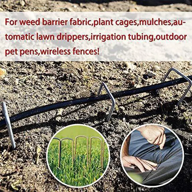 Alt view image 7 of 7 - Petgrow 6 Inch Garden Stakes Galvanized Landscape Staples,11 Gauge