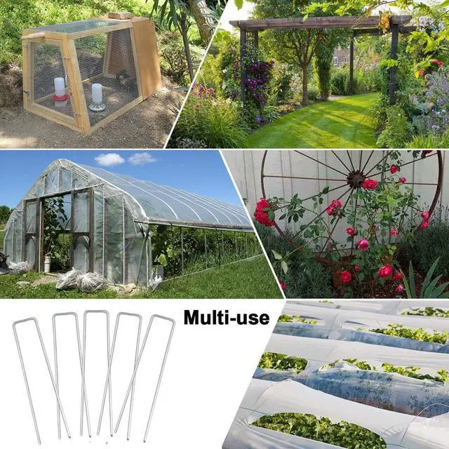 Alt view image 6 of 7 - Petgrow 6 Inch Garden Stakes Galvanized Landscape Staples,11 Gauge