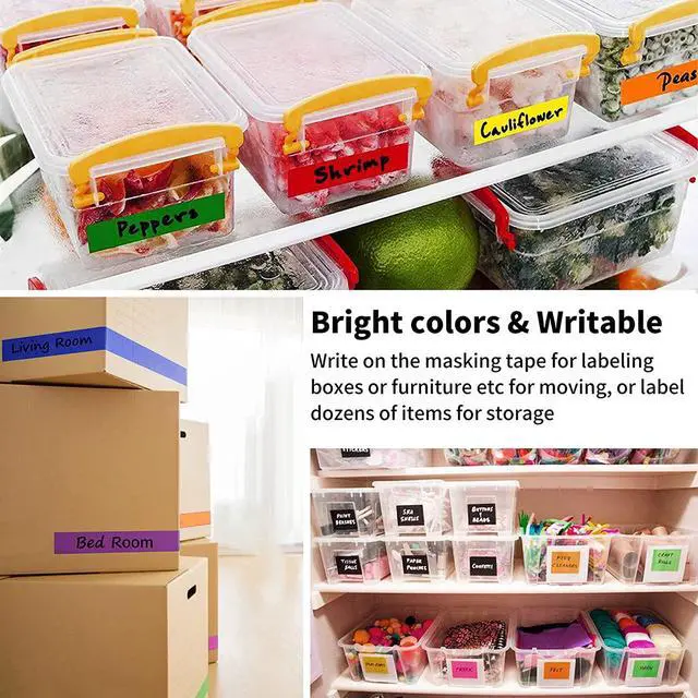 Alt view image 5 of 7 - CHIYUNS Colored Masking Tape, Color Painters Tape for Kids, 12 Rolls 2/3 inch Wide x 14 Yards Each, Colorful Paper Tapes Rainbow Colors for Labeling Packing, Painter Tape Variety Pack, Craft Tape