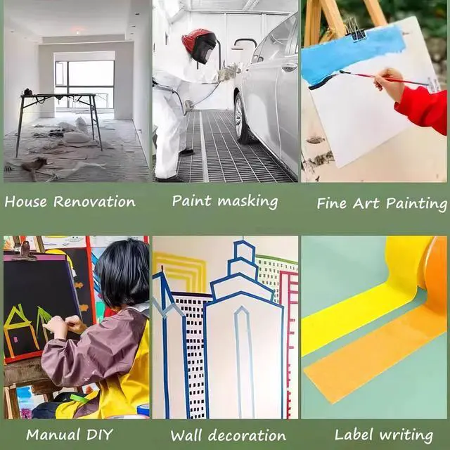 Alt view image 6 of 7 - 6 Rolls Colored Masking Tapecolored painters tape0.6" x14.3Yard Drafting Tape,Colored Painters Tape for Arts and CraftsLabeling Tape, Paper Tape,DIY Decorative Coding Decoration Teaching Supplies