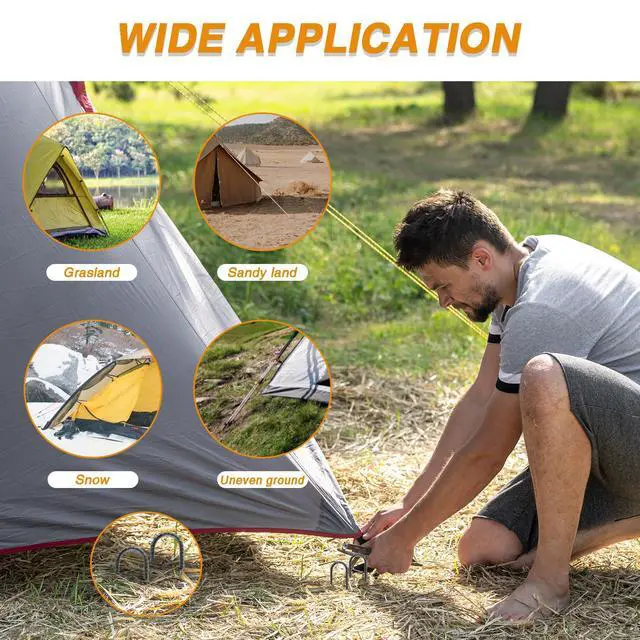 Alt view image 6 of 7 - 8 Inch Rebar Stakes Heavy Duty, 10 Pack Garden Stake U-Hook, Electrostatic Rust Proof Metal Stakes for Tent, Landscape,Outdoor Decorations, Fabric Ground Cover, Tube Fixing