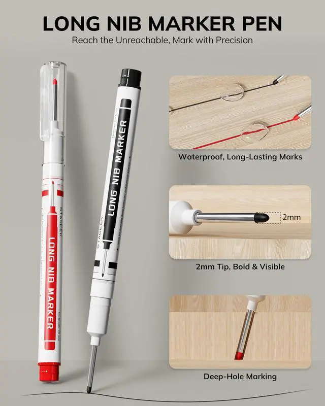 Alt view image 4 of 7 - STAGEEK 2.8mm Carpenter Pencils with Sharpener, 2-Pack, Storage Case
