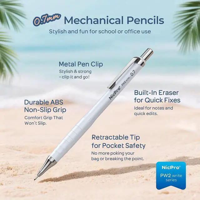 Alt view image 2 of 7 - Nicpro Cute Mechanical Pencil Set, 4PCS 0.7mm Pastel Drafting Pencils