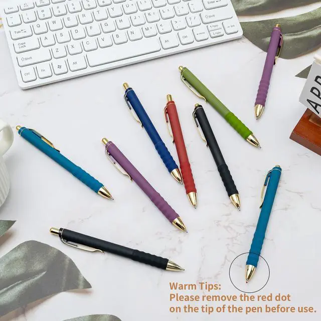 Alt view image 5 of 7 - Linbsunne Ballpoint Pens Black Medium Point 1mm Pen with Super Soft Grip Ball Point Pen for Men Women Retractable Pens (Vintage-12 pcs)