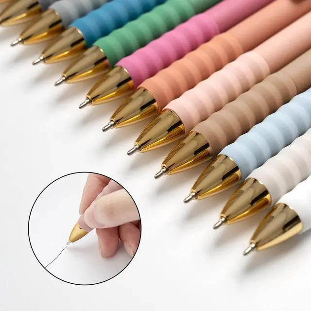 Alt view image 3 of 7 - Linbsunne Ballpoint Pens Black Medium Point 1mm Pen with Super Soft Grip Ball Point Pen for Men Women Retractable Pens (Style2, 12-Count)