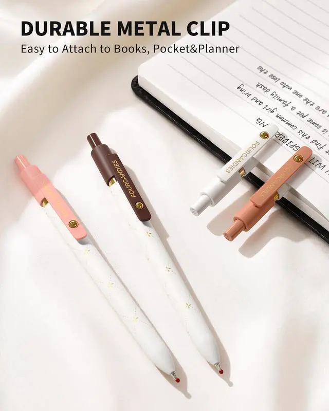 Alt view image 5 of 7 - Four Candies 6Pcs 1.0mm Black Ink Ballpoint Pens with 3 Extra Refills
