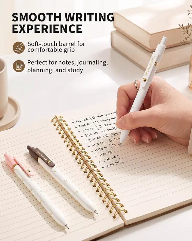 Alt view image 7 of 7 - Four Candies 6Pcs 1.0mm Black Ink Ballpoint Pens with 3 Extra Refills