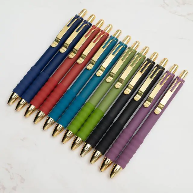 Alt view image 5 of 6 - Linbsunne Gel Pens Black Ink Pen 0.5mm fine Point Pens Smooth Writing Retractable Office Supplies (Vintage-12 pcs)