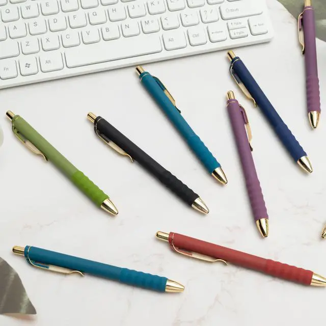 Alt view image 4 of 6 - Linbsunne Gel Pens Black Ink Pen 0.5mm fine Point Pens Smooth Writing Retractable Office Supplies (Vintage-12 pcs)