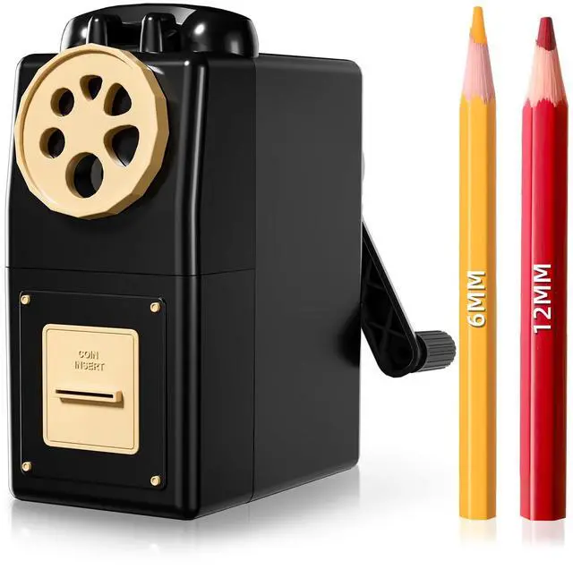 Main image of ZMOL Heavy Duty Manual Hand Crank Pencil Sharpener, Desktop, Black