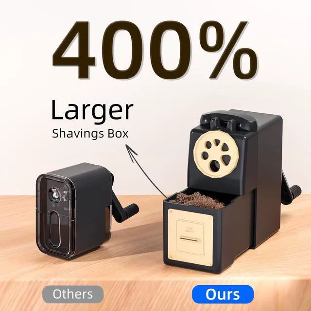 Alt view image 7 of 7 - ZMOL Heavy Duty Manual Hand Crank Pencil Sharpener, Desktop, Black
