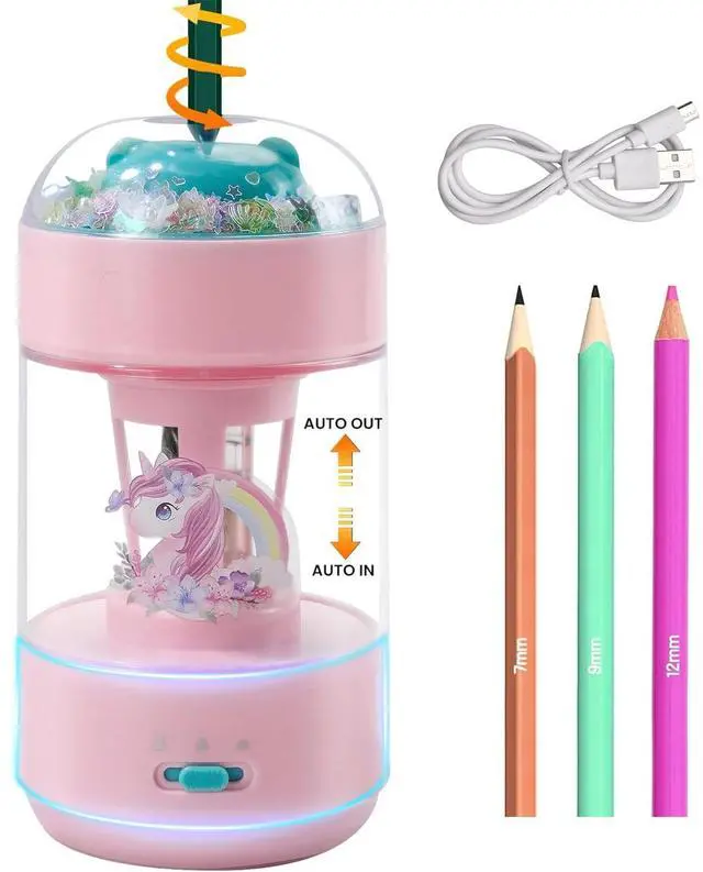 Main image of Electric Pencil Sharpener(6-8mm), Fully Automatic Colored Pencil Sharpener for Kids with Auto in & Out Rechargeable Sharpener for Classroom//Office/Home Kids Gift
