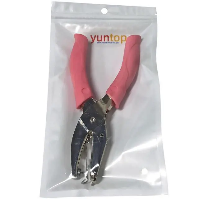 Alt view image 7 of 7 - Handheld Hole Paper Punch Puncher for Craft Paper Tags Clothing Ticket DIY Scrapbook Tool, with Pink Soft Handheld Grip (Small Circle 1/16 inch)