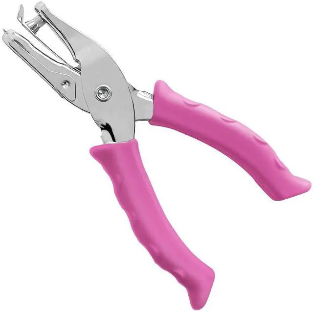 Main image of Single Hole Punch 1/4 Paper Hole Puncher for Crafts, One Hole Punch with Pink Soft Grip Handle, Small Hole Punchs or Kids and Adults, Handheld Circle Punch for Paper Crafts in Home, Office,Classroom