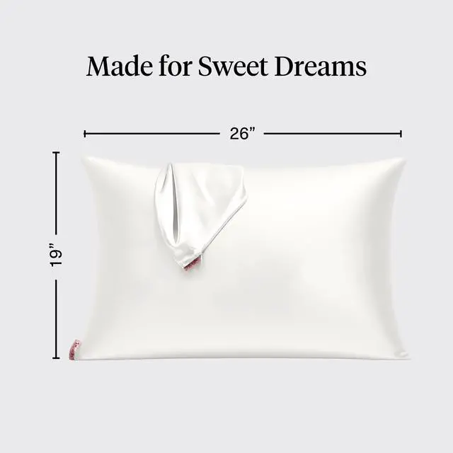 Alt view image 5 of 7 - Kitsch Satin Pillowcase with Zipper for Hair & Skin - Softer Than Silk Pillow Cases, Smooth Cooling Satin Pillow Case, Wrinkle-Free, Machine Washable - Pillow Cases Standard Size (19x26) - Ivory
