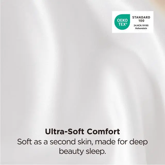 Alt view image 5 of 7 - Bedsure Satin Pillowcase 2 Pack Similar to Silk Pillow Cases Standard Size, Pillow Case for Sleeping Women with Envelope Closure, Gifts for Women Men, Pure White, 20x26 Inches, 2pcs