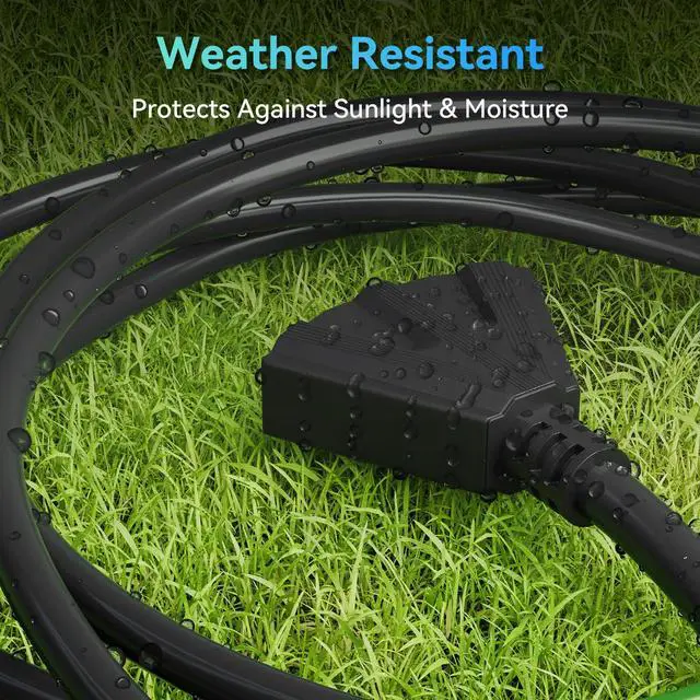Alt view image 7 of 7 - K KASONIC 50 FT 3 Outlet Outdoor Extension Cord, 16/3 Grounded Cord, Black
