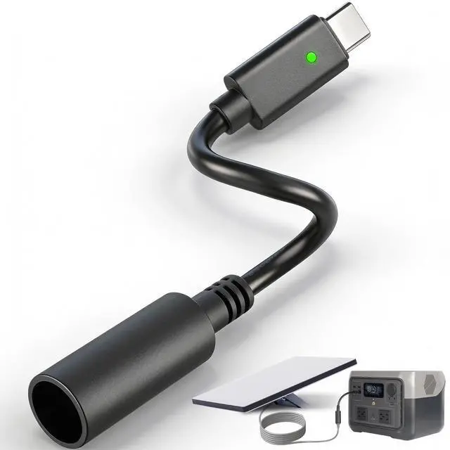 Main image of RVSPARK USB C to DC Adapter for Starlink Mini, Type C Male with Green LED Indicator to DC 5521 Female Power Cord Connector,Starlink Mini Accessories Compatible with USB-C PD 65W/100W/140W