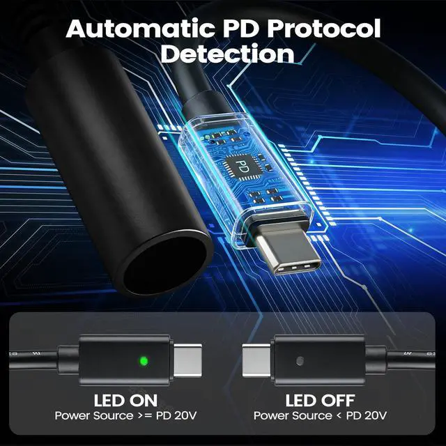 Alt view image 3 of 7 - RVSPARK USB C to DC Adapter for Starlink Mini, Type C Male with Green LED Indicator to DC 5521 Female Power Cord Connector,Starlink Mini Accessories Compatible with USB-C PD 65W/100W/140W