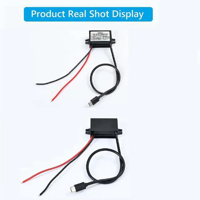 Alt view image 5 of 6 - Waterproof 12V/24V to 5V USB C Converter, Quick Charge QC3.0 USB Type-C Buck Charging Module, DC-DC Step Down Power Adapter Compatible with Raspberry Pi 4, Cellphone, Car (USB Type-C Connector)