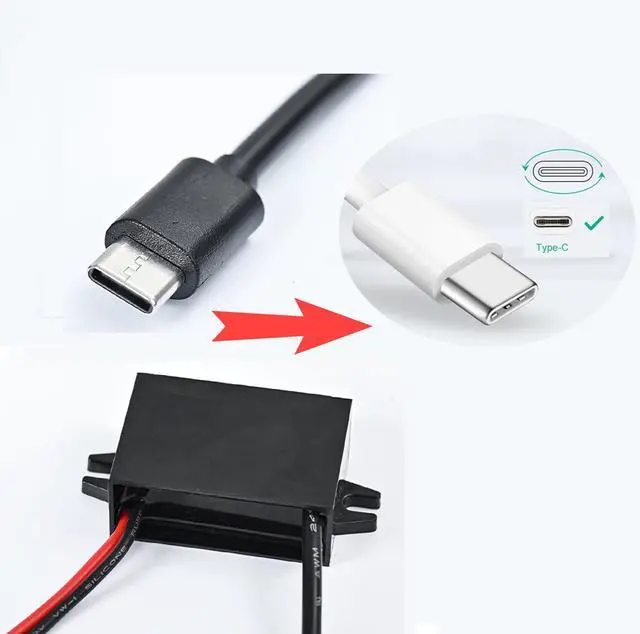 Alt view image 6 of 6 - Waterproof 12V/24V to 5V USB C Converter, Quick Charge QC3.0 USB Type-C Buck Charging Module, DC-DC Step Down Power Adapter Compatible with Raspberry Pi 4, Cellphone, Car (USB Type-C Connector)