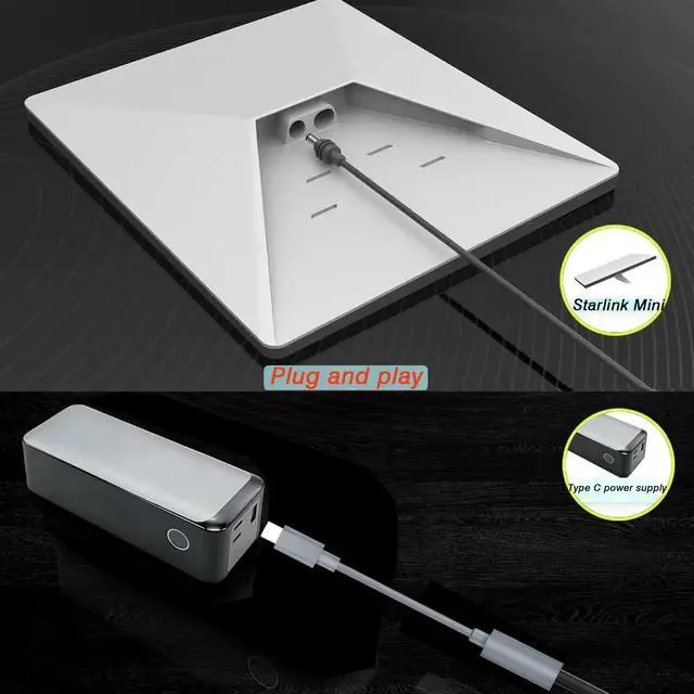 Alt view image 5 of 7 - 0.2M USB C to DC Cable for Starlink Mini,60W PD Replacement Power Cord | with Waterproof Design,Type C Adapter Compatible with Starlink Mini Original Charger,RV Camping Outdoor