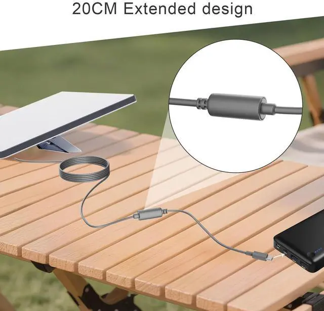 Alt view image 3 of 7 - Starlink Mini Type-C to DC Extension Cable 7.9-inchType-C Input Male to DC Female Output Waterproof Converter Adapter, Compatible With Starlink Mini 65W 20V Charger/Power Bank Replacement Accessories
